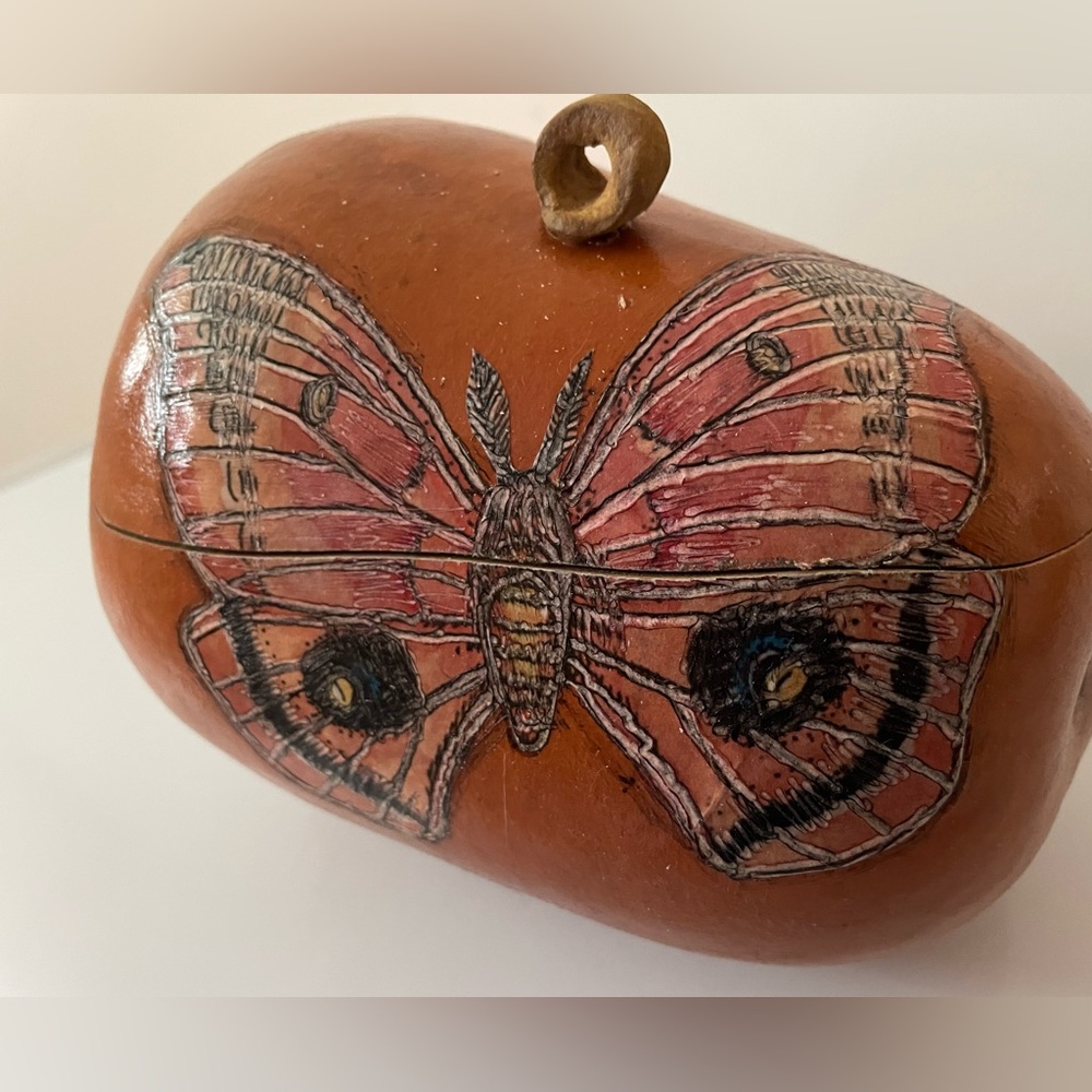 Handmade Butterfly gourd trinket box